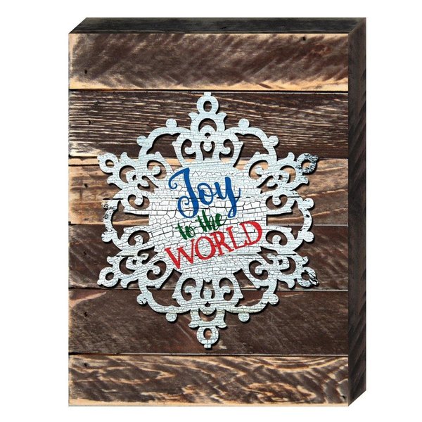 Designocracy Snowflake Let It Snow Quote Vintage Christmas Art on Board Wall Decor 9880918